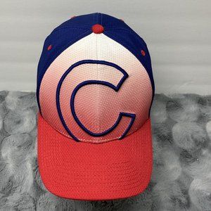 Chicago Cubs MLB New Era 39thirty Big Logo Red White Blue S/M Fitted Hat Cap